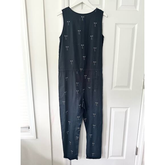 Thinking Mu Organic Cotton Faces Silhouette Sleeveless Relaxed Jumpsuit Medium - Picture 11 of 11